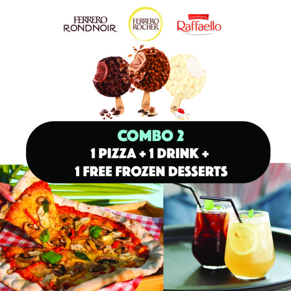 VIP COMBO 2 - 1 PIZZA + SOFT DRINK + 1 FROZEN DESSERT