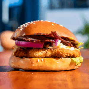 Fried Chicken & Bacon Burger