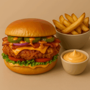 Fried Chicken & Bacon Burger